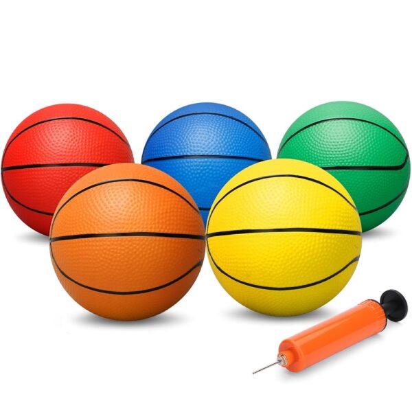 6" Mini Basketball for Kids & Adults, Indoor Basketball for Over-Door Hoop, Toddler Balls Arcade Game 5 Pack