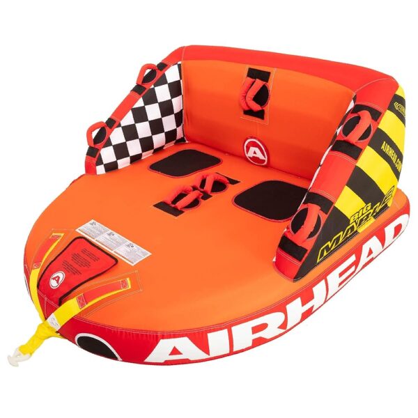 Airhead Mable Inflatable Towable Tube, 1-4 Rider Models, Dual Tow Points, Full Nylon Cover, EVA Foam Pads, Patented Speed Valve, Boat Tubes and Towables