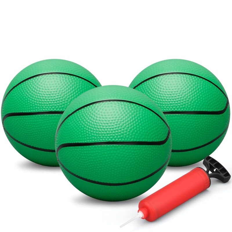 Dilabnba 8.5" Mini Rubber Replacement Basketballs for Basketball Hoop/Pool, Toddler Soft Beach Bouncy Ball Sports Party Game for Kids Adults, Junior Balls Indoor & Outdoor...