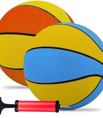 Kids/Size 3 Mini Basketball - 7 Inch, 2 Pack, Assorted Colors, Indoor/Outdoor/Pool Parties, Basketball Game Party Favors