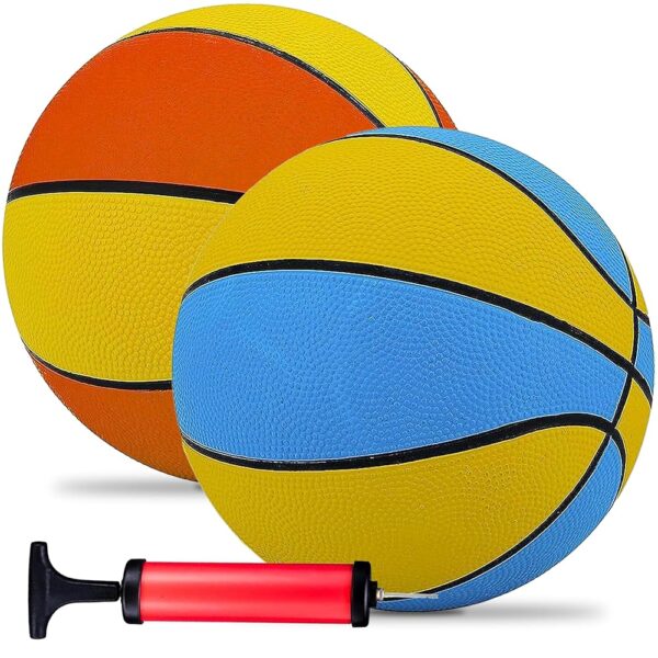 Kids/Size 3 Mini Basketball - 7 Inch, 2 Pack, Assorted Colors, Indoor/Outdoor/Pool Parties, Basketball Game Party Favors