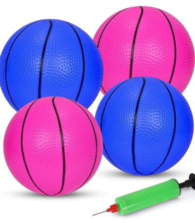 Mini Basketballs with Pump for Mini Hoops(6 inch 7 inch Packs 3-4), Replacement Toy Basketball for Kids Toddler Boy and Girls Indoor Outdoor Game Play