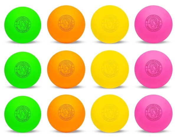 Signature Lacrosse Ball Set - Packs of 2, 4, 8, 12, and 120 - No Chemical Smell Massage Balls, Myofascial Release Tools, Back Roller, Muscle Knot Remover