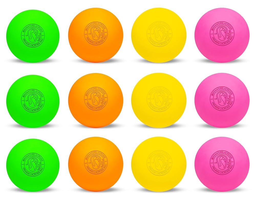 Signature Lacrosse Ball Set - Packs of 2, 4, 8, 12, and 120 - No Chemical Smell Massage Balls, Myofascial Release Tools, Back Roller, Muscle Knot Remover