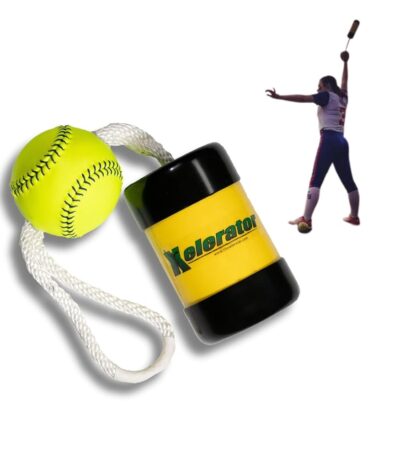 The Mini Xelerator 10u Fastpitch Softball Pitching Trainer - 11" Premium Leather Ball, Improves Grip & Velocity, Quick Warm-Ups, No Catcher Needed - Made in USA