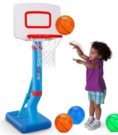 Toddler Basketball Hoop Indoor Mini Adjustable Basketball Goal with Ball Pump for Boys Girls Outdoor Toys for Backyard Game Outside Basketball Toy for Kids Age 2-4 3-5 6 7 4-8...